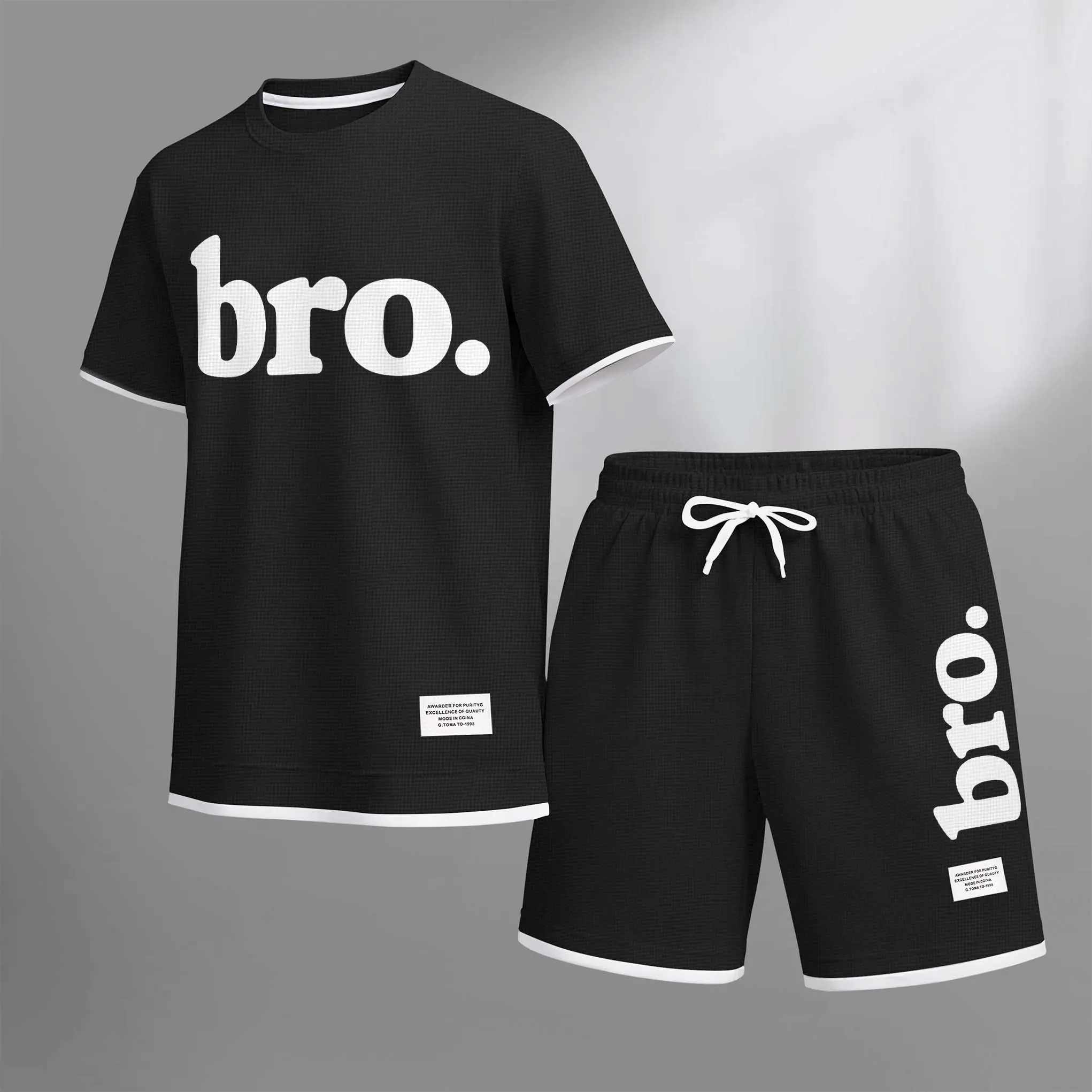 Men's God Is Good Print Shorts Set For Spring/Summer. A Casual Summer Outfit, Including A Short-Sleeved Shirt And Shorts, Suitable For Everyday Wear And Sports. A Two-Piece Set For A Relaxed And Energetic Lifestyle.