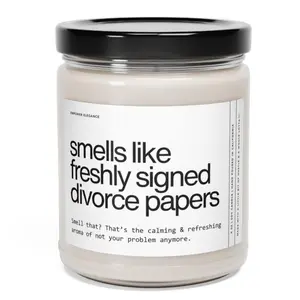 Smells Like Freshly Signed Divorce Papers Candle, Divorce Gift, Divorce Candle, Divorce Present For Friend, Breakup Gift Best Friend Breakup, 9oz Scented Soy Wax Candle