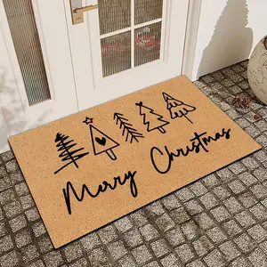 1 Christmas Tree Simple Drawing Diatomaceous Earth Anti Slip And Absorbent Door Mat Indoor And Outdoor Printed Door Mat Kitchen Restaurant Bathroom Bedroom Decor Holiday Home Decor Home Decorative Rug