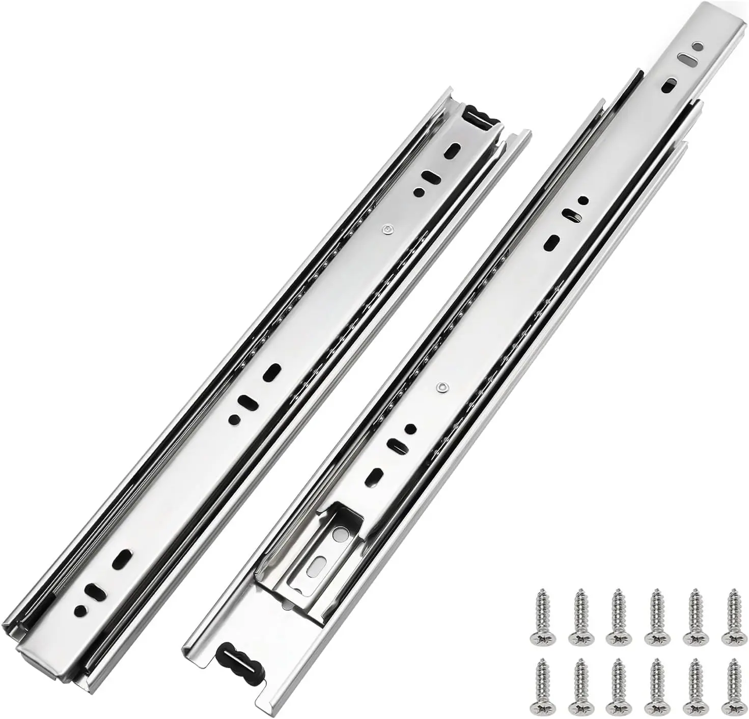 LONTAN Side-Mount Drawer Slides - Standard Full Extension, Heavy-Duty Ball Bearing