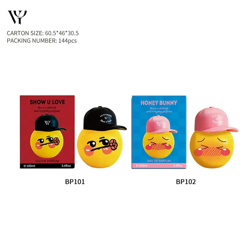Cute Emoji Eau De Parfum 100ML, Show U Love & Honey Bunny Floral Oriental Fragrance, Long-Lasting Portable Perfume for Women & Men
