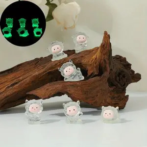20pcs/60pcs Aquarium Decor Set, Amphibious Landscape Decoration, Miniature Garden Ornaments, Car Dashboard Accessories, Night Glow Sheep