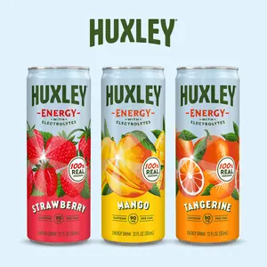 Huxley Superfruit Energy Drink Variety Pack - 90mg Natural Caffeine, Real Fruit Juice, 5g Sugar, Electrolytes, No Artificial Ingredients - 12 pack
