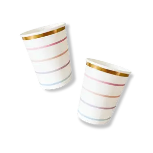 Pastel Striped Cups (8pcs)