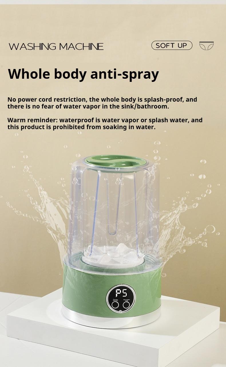 Portable USB-Rechargeable Mini Washer for Underwear &Socks Automatic Cleaning No Plug 20 Washes per Charge Compact Design with LED Display Separate Washing for Socks & Underwear Idealfor Travel Home RV Use Portable USB-Rechargeable Mini Washer for Underwear &Socks Automatic Cleaning No Plug 20 Washes per Charge Compact Design with LED Display Separate Washing for Socks & Underwear Idealfor Travel Home RV Use