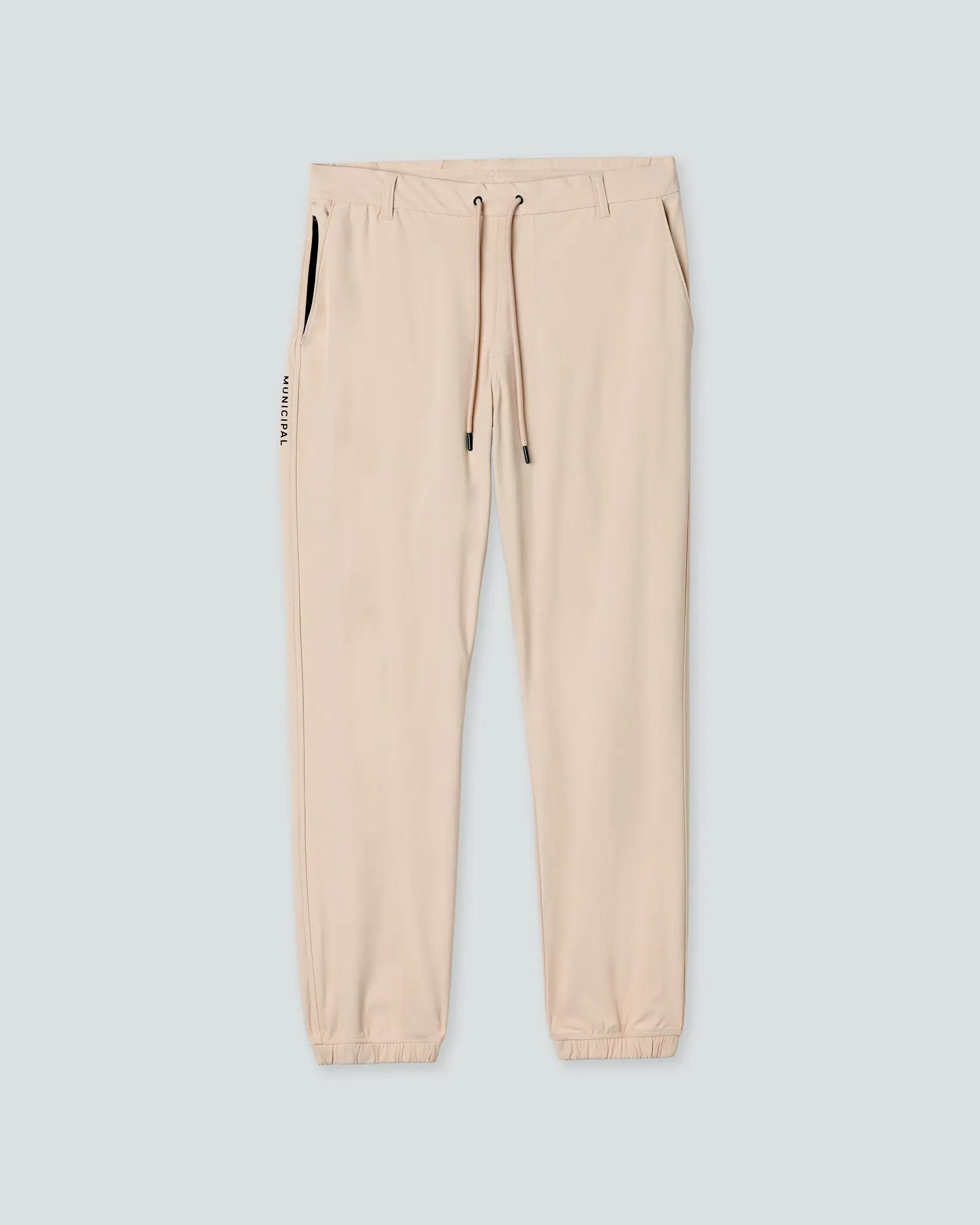 RTP Tech Joggers - Beige, TurboDry® Quick-Drying, Elastic Waistband, Secure Pockets, Ribbed Bottom Cuffs, 100% Polyester