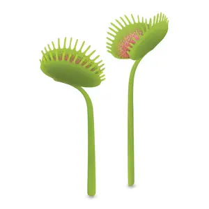 PREY ON WORDS Venus Flytrap Bookmarks, Set of 2 Page Markers, Soft and Flexible Silicone, 3" tall, For Plant and Book Lovers