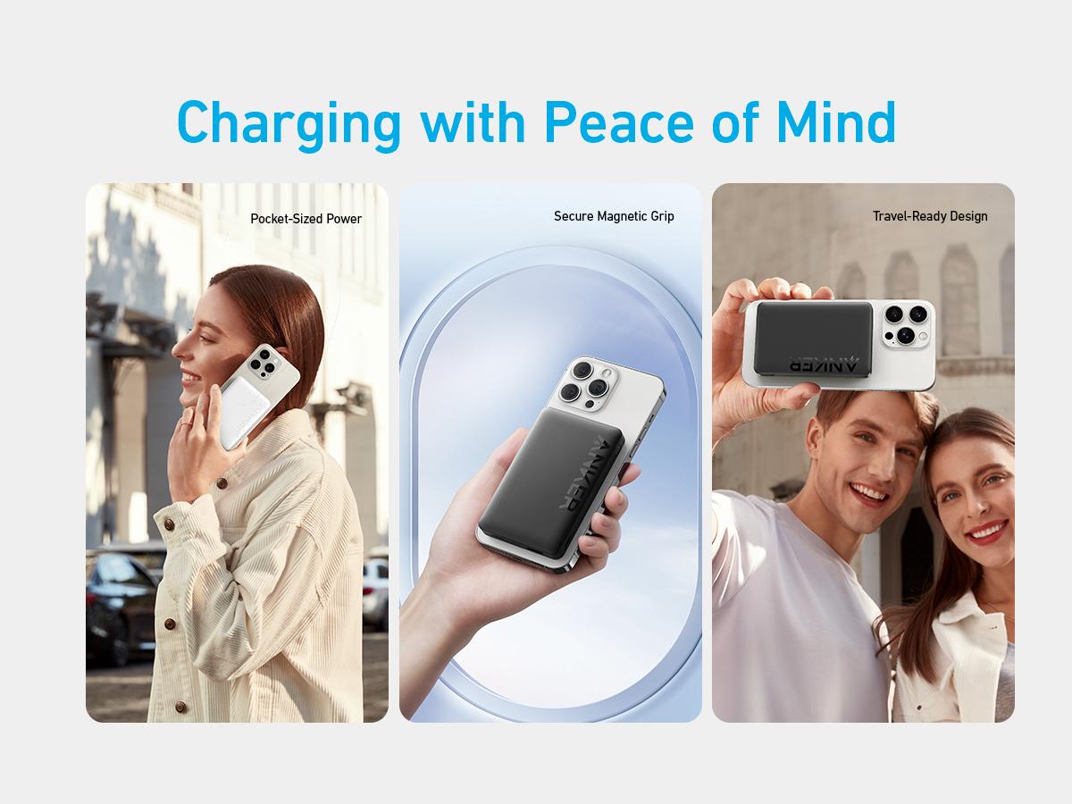 Anker 334 MagGo Battery (PowerCore 10K) - Compact and Chargeable Phone Accessory - Accessories Charging Magnetic