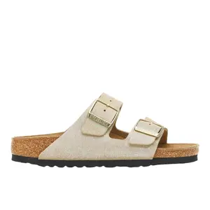 BIRKENSTOCK Womens Arizona Shimmering Suede Leather Casual Sandals Casual - Beige BIRKENSTOCK Womens Arizona Shimmering Suede Leather Casual Sandals Casual - Beige