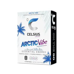 CELSIUS On-the-Go Powder Sticks Arctic Vibe, Essential Energy 2.5 Oz (14 Sticks per Pack)