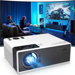 Projector with WiFi and  4K Support, 300ANSI Outdoor Indoor Projector FHD 1080P Max 300" Display, Movie Video  Theater Projector Compatible w/HDMI/USB/Phone/Laptop/TV Stick