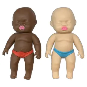 Little Black Doll Stress Relief Squeezable Arm Trainer – Soft Palm-Sized Rubber Grip Strengthener, Slow Rebound Decompression Toy for Anxiety, Hand Therapy, and Office Relaxation