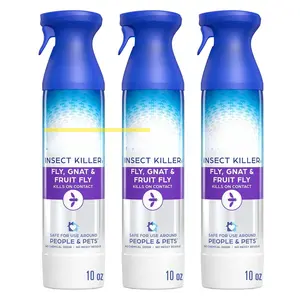 Flying Insect Killer Spray - Bug Spray for Home Use - Versatile Gnat, Mosquito, Fruit Fly Killer & More - with Rosemary & Cornmint Oil - for Indoor & Outdoor Use (3 Bottles)