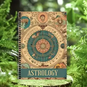 Vintage Astrology Spiral Bound Book, Zodiac Symbols, Planet Interpretations, Star Charts, Mystical Aesthetic, Essential Reading