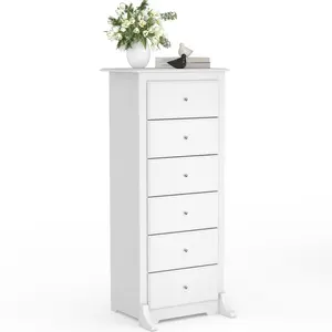 6 Drawer Dresser，Smooth Gliding Drawers & High Load Bearing Capacity，Spacious Storage Cabinet For Bedroom And Living Room