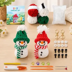 Cute Snowman Crochet Kit for Beginners – Make This Cute Plush!- Full Craft Set withVideo Guides, Yarn & All You Need to Start