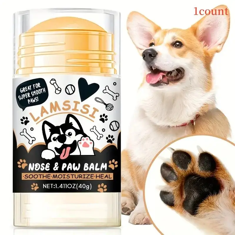 Dog Paw & Nose Balm, Soothing Moisturizer, All Season Protection, Barrier for Dry and Cracked Paws, No Messy Pet Paw Protection Balm