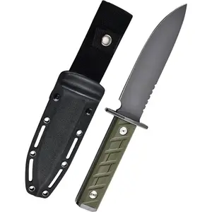 Fixed Blade Knife with Black G10 Handle, Fixed Blade Survival Hunting Knife, for Outdoor, Camping and Hunting