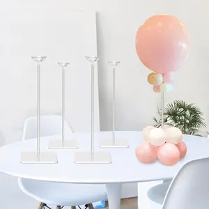 15.75 Inch Height Clear Acrylic Balloon Stand for Table Centerpiece Decoration Set of 4