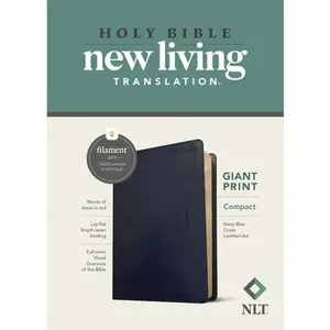 NLT Compact Giant Print Bible, Filament Enabled (Leatherlike, Navy Blue Cross, Red Letter) -- New Living Translation, Leather / Fine Binding