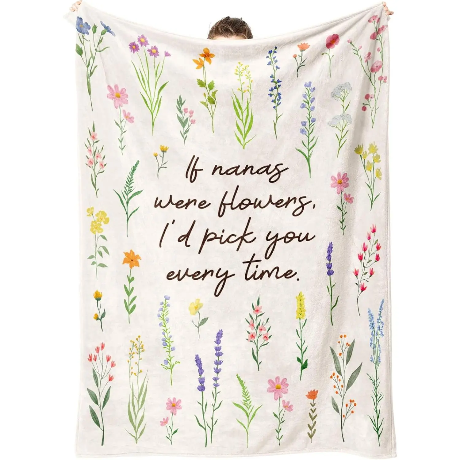 Floral Printed Soft Throw Blanket (50in x 60in) - Cozy Warm, Cuddly, Comfy and Cozy Grandma Gifts for Nana from Grandkids (Birthday, Mother's Day), Cozy Warm Blanket, Soft Blankets