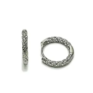 White gold filled huggie hoop
