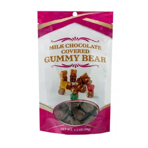 FirstChoiceCandy Chocolate Covered Gummy Bears, Milk Chocolate, 3.5 oz Resealable Bag (PACK OF 3)