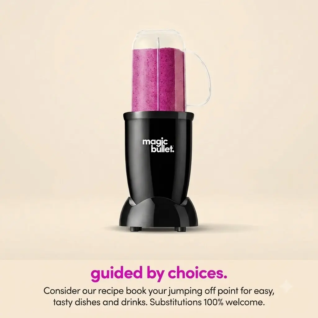 Magic Bullet 4 Piece Personal Blender MBR-0401WM Black 250W Cross Blade High Impact Cup Countertop Bullet Blender