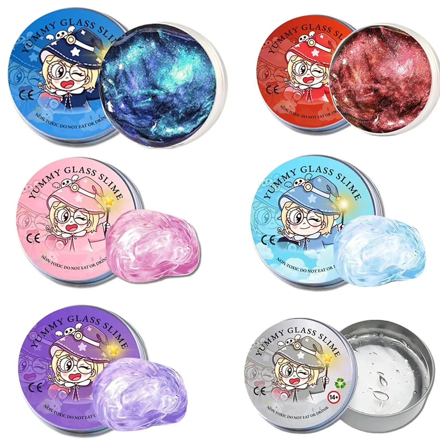 Reusable Putty Liquid Crystal Bouncy Slime Toy Set adult Safe Mud Stress Relief Toys Color Clay Handmade DIY Handgum Playdough**
