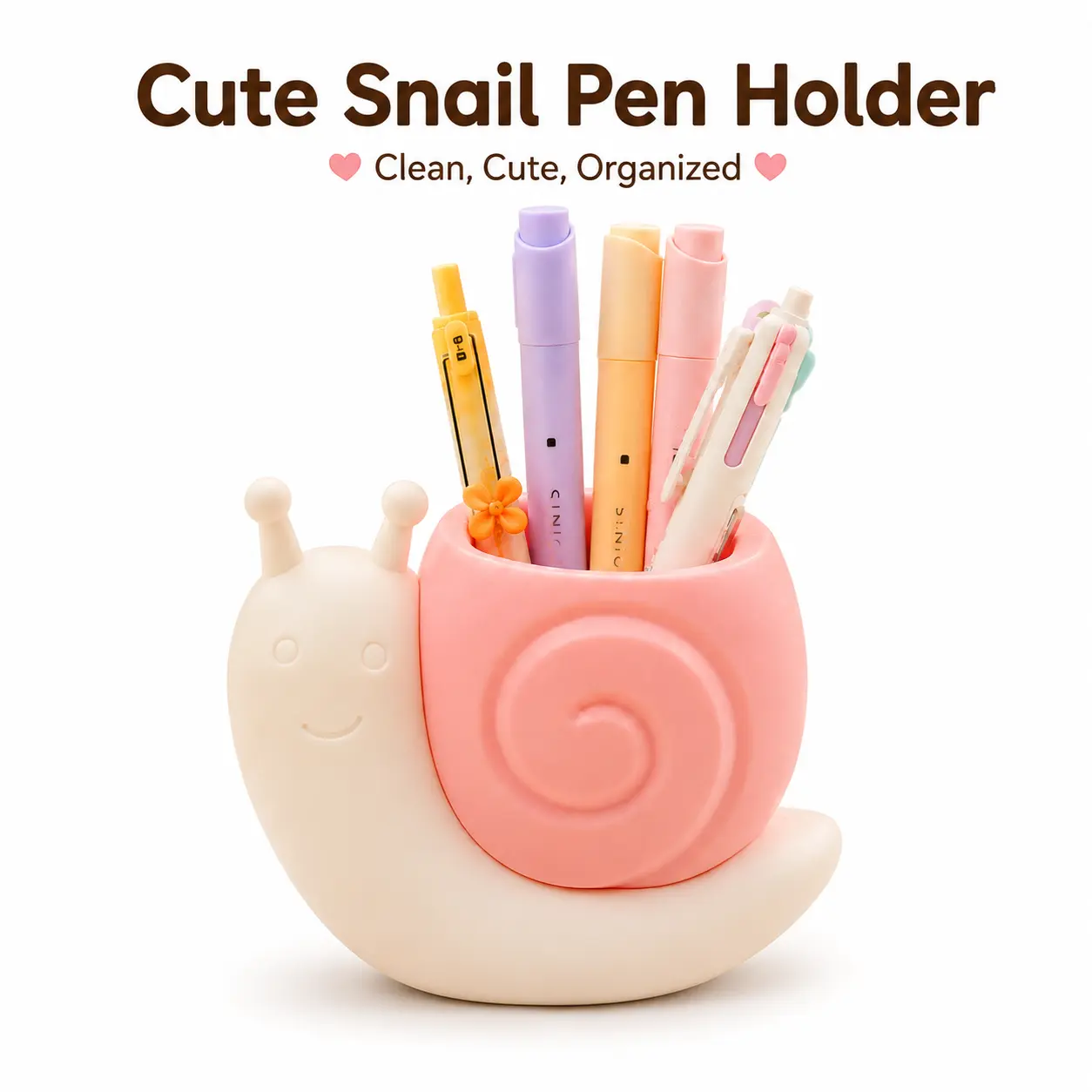 Compact Cute Aesthetic Snail Cartoon Desk Organizer Pen Holder - Multifunctional Storage Cup for Kids' Workspace, Budget-Friendly Home Decor, Versatile Gift (Sports & Outdoor Accessories Trophies Medals & Awards Companion)