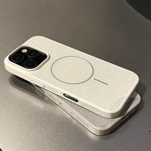 Honeycomb Mesh Cooling Case for Apple 16 Magnetic 15/14/13 Pro Max Breathable Screen Protector Cover Titanium Gray with Colorful Options