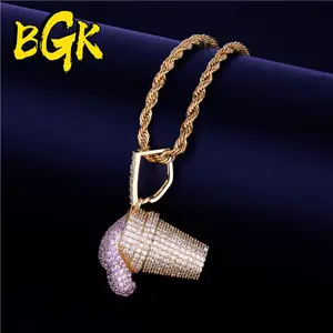 BGK - Ice Cream Pendant Necklace   Cubic Zircon Hip Hop Jewelry for Men Valentine's Day Gift for Men & Women & Boy & Girl Mothers' Day Gift #Springtok