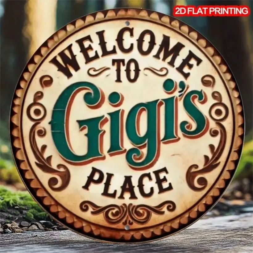 Vintage Style Aluminum Welcome Wall Art Vintage Metal Sign 8x8 Inch Home Kitchen Cafe Decor Unique Gift for Garden and Coffee Lovers Aluminum Sign