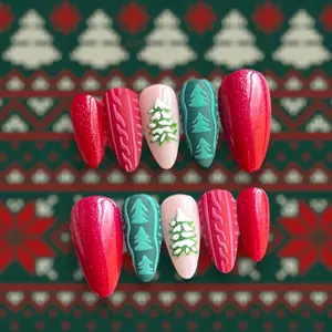 Press On Nails Christmas Sweater