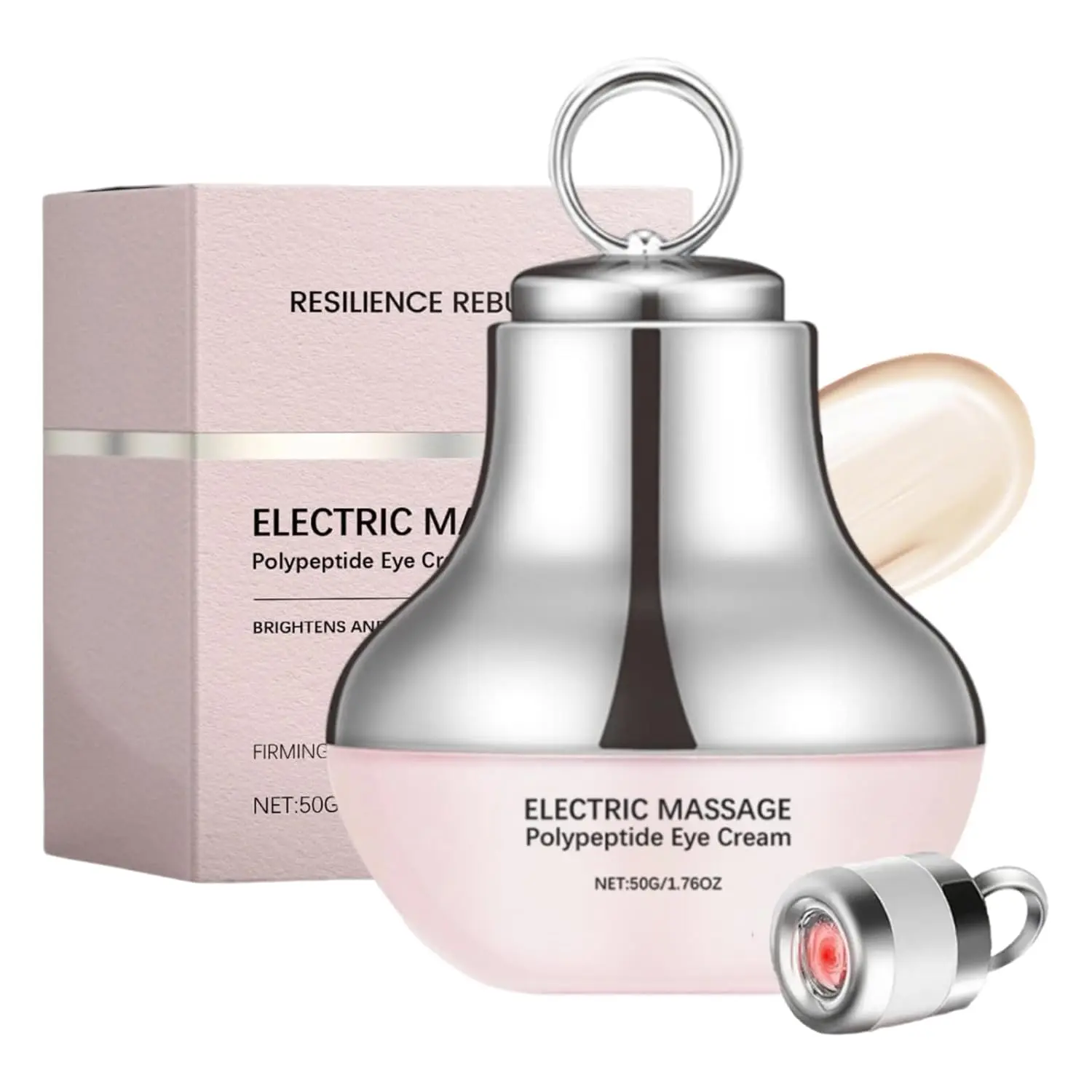 Red Light Electric Massage Eye Cream with Hyaluronic Acid, Collagen and Peptides, Anti-Aging Dark Circle Treatment, Paraben-Free Formula for All Skin Types