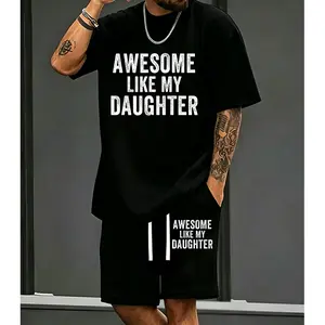 Awesome Like My Daughter tshirt short set – Funny Graphic Cotton Tee for Proud Dad, Casual Fashion Style