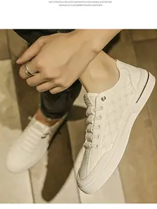 Summer Men's Breathable Casual Leather Shoes, One-Click Slip-On Sports Sneakers, Versatile Fashion Footwear for Daily Wear