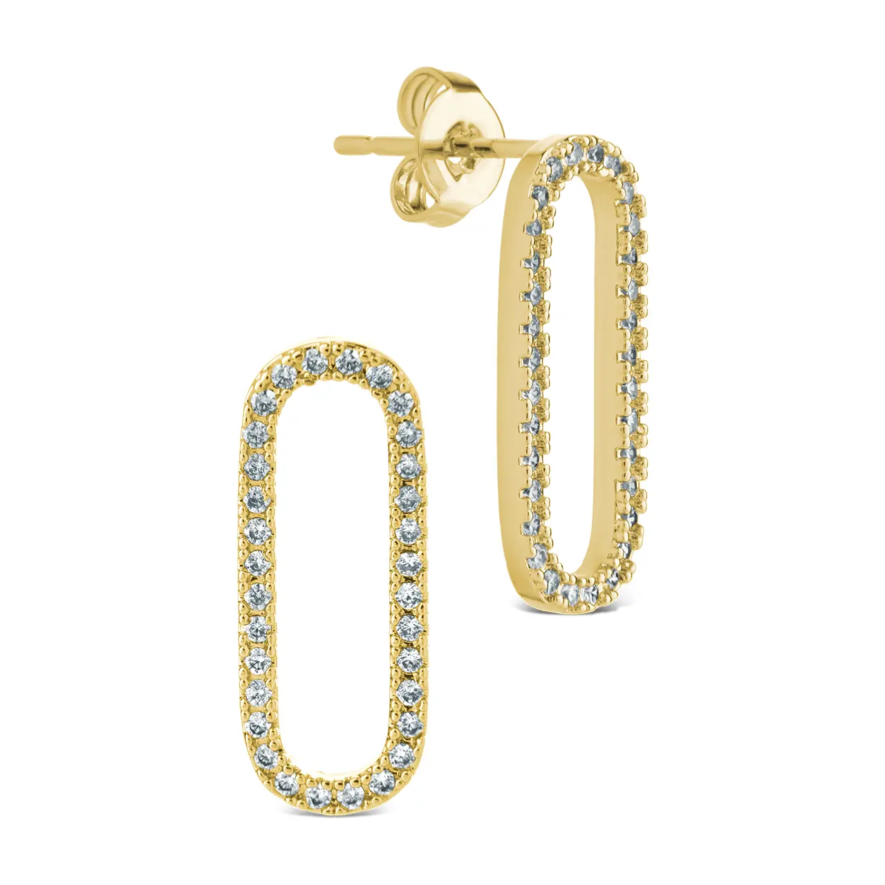 Esperanza Pavé Oval Drop Earrings