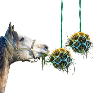 2 Pack Horse Treat Ball Hay Feeder Toy, Goat Feeder Ball Hanging Feeding Toy for Horse Goat Sheep Relieve Stress (Colorful) PURR LAB