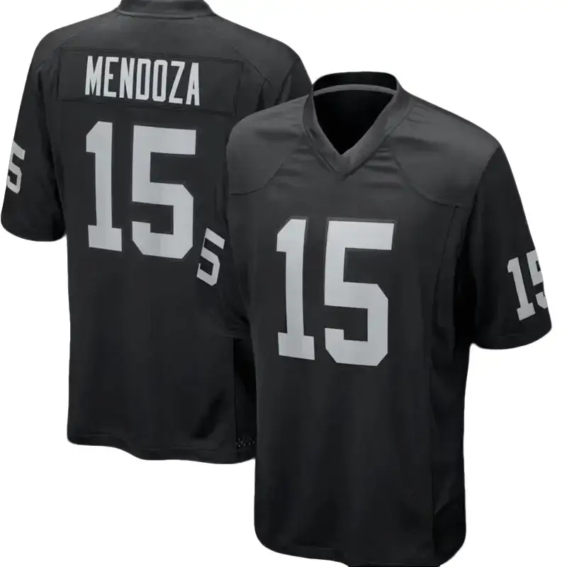 Unisex Football Inspired By Player Jersey No. 15, Streetwear Mesh Football Top, All Black Silver Number 15 V-Neck Sports Jersey Casual Fan Apparel