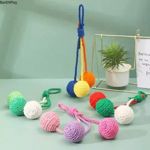 2/3/5PC Sisal Hemp Cat Toy Balls (Random Color) - Durable Pet Scratching Ball for Teeth Grinding & Claw Care, Interactive Hanging Sounding Rope Knot for Indoor Kittens, Catnip Chew Ball Boredom Relief Gift