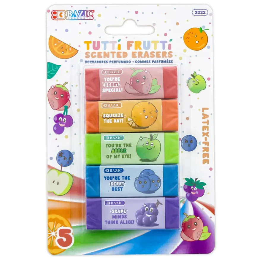 Tutti Frutti Scented Erasers (5/Pack)