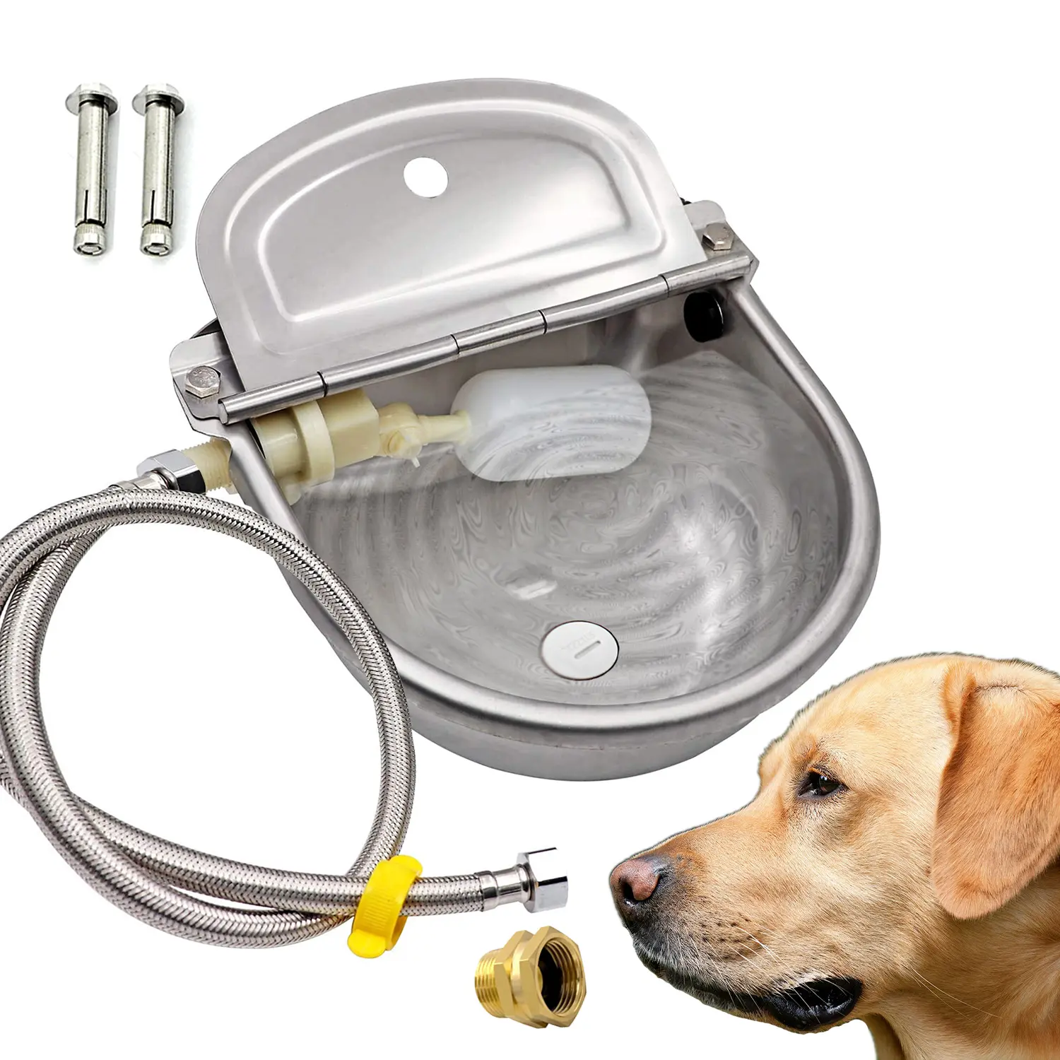 Automatic Water Feeder Drinking Water Bowl Dispenser for Dogs, Cats and Small Livestock (Including Ducks, Chickens, Goats), Animal Water Bowl