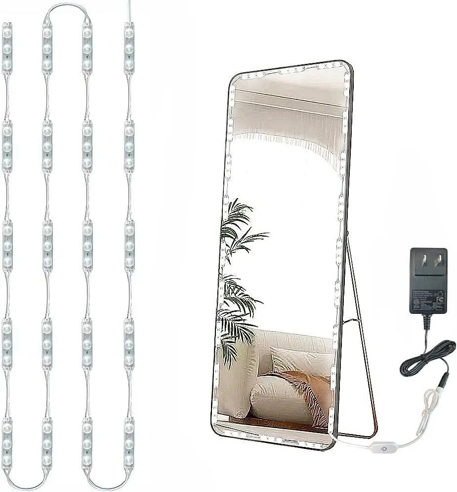 Hollywood Style Vanity Lights Kit, LED White 10ft Dimmable Mirror Lights,Vanity Lights for Mirror, Full  Mirror, Vanity Mirror, Makeup Table & Bathroom Lighting(Mirror Not Include)
