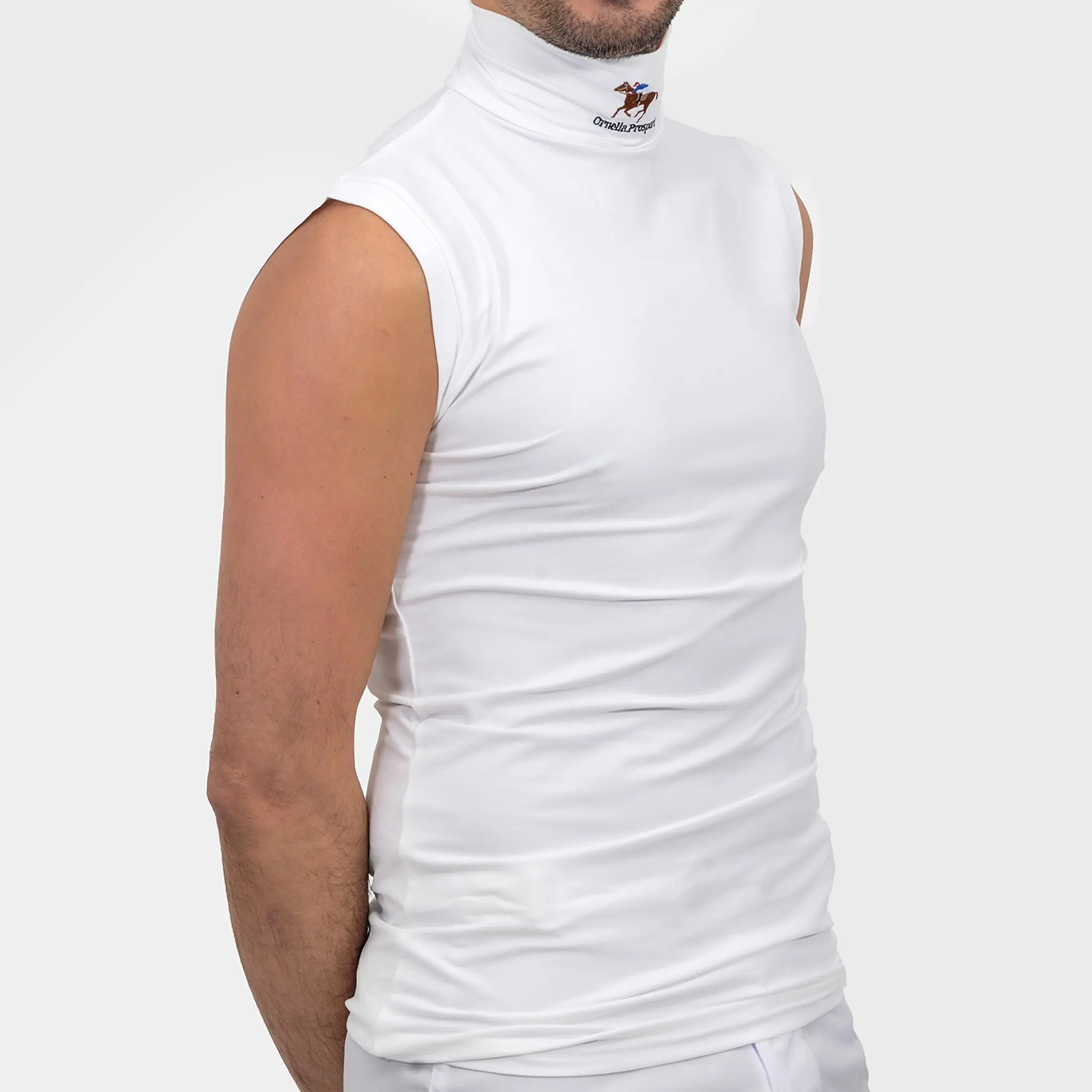 Ornella Prosperi White Synthetic Sleeveless Shirt
