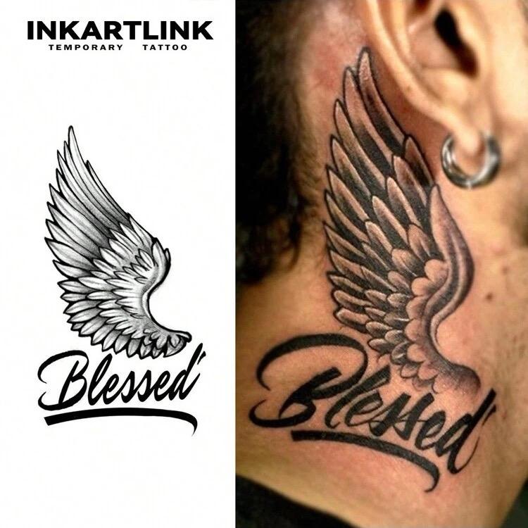 Tattoo, Semi-Permanent Tattoo, Angel, Temporary Tattoo, Long-Lasting, Fake Tattoo, Waterproof, Authentic Tattoo Appearance, Plant-Based