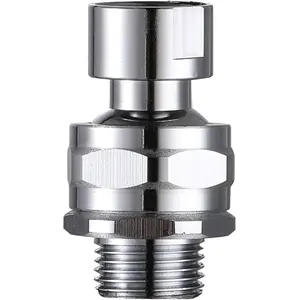 Shower  Swivel Ball Adapter Brass Adjustable Shower Arm Connector Universal Showering Component Shower Arm Extension, Polished Chrome