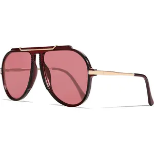 Oversized Aviator Sunglasses for Women Men 2026 70s Retro Gold Metal Sun Glasses Tangle Free Square Aviators