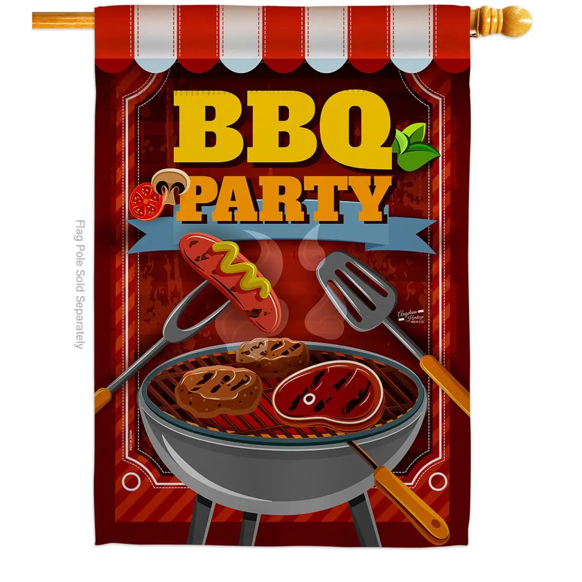 BBQ Party Summertime Fun & Sun 28 x 40 in. Double-Sided Decorative Vertical House Flags for Decoration Banner Garden Yard Gift