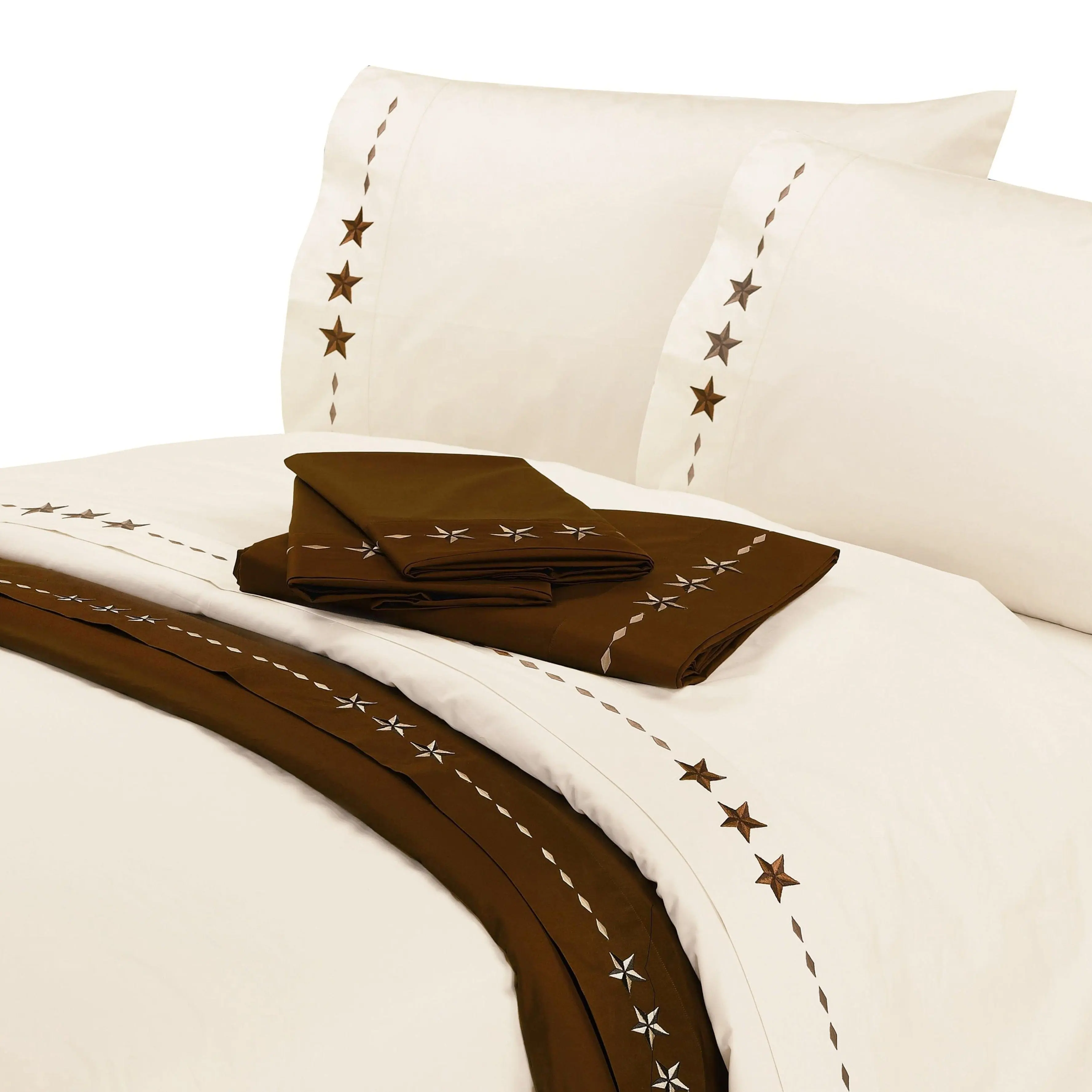 Embroidered Star 350TC Cotton Sateen Sheet Set